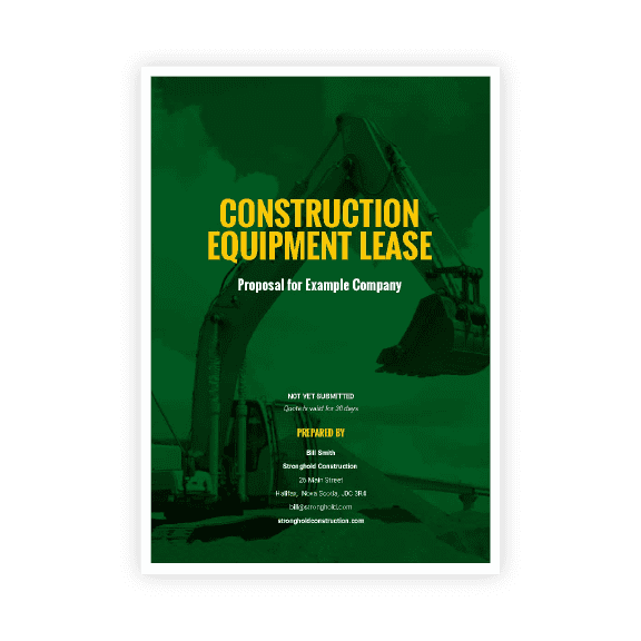 Construction Equipment Proposal Template