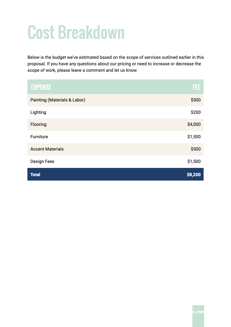 Interior Design Proposal Template
