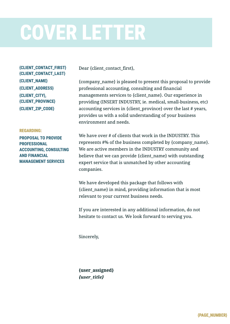 Accounting Proposal Template