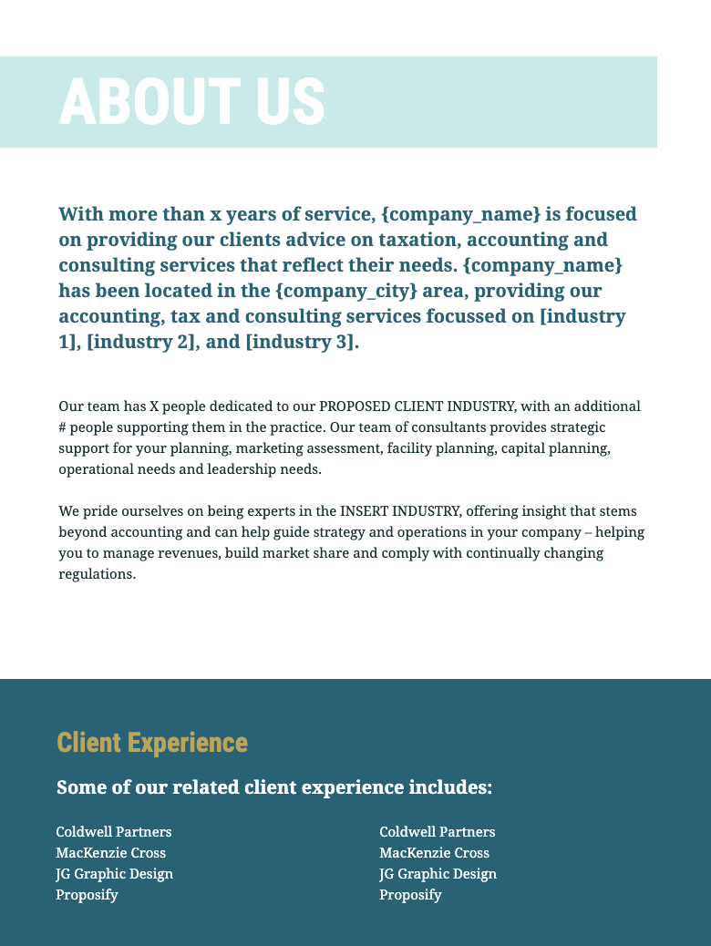 Accounting Proposal Template