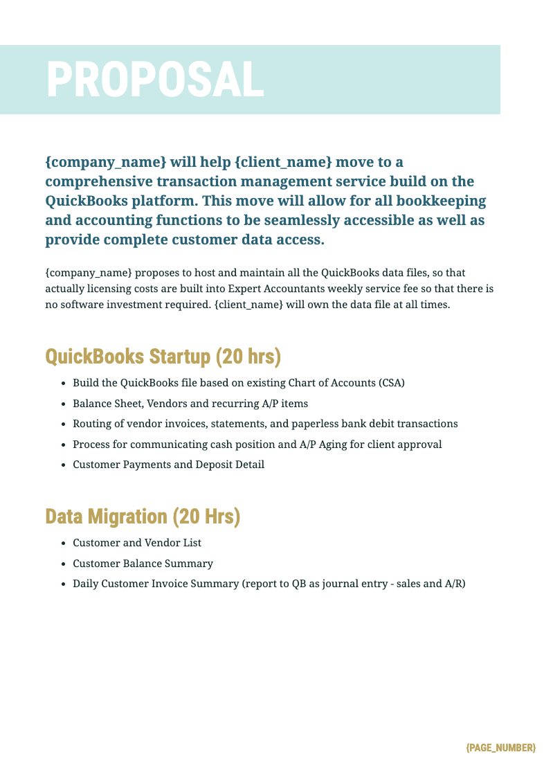Accounting Proposal Template