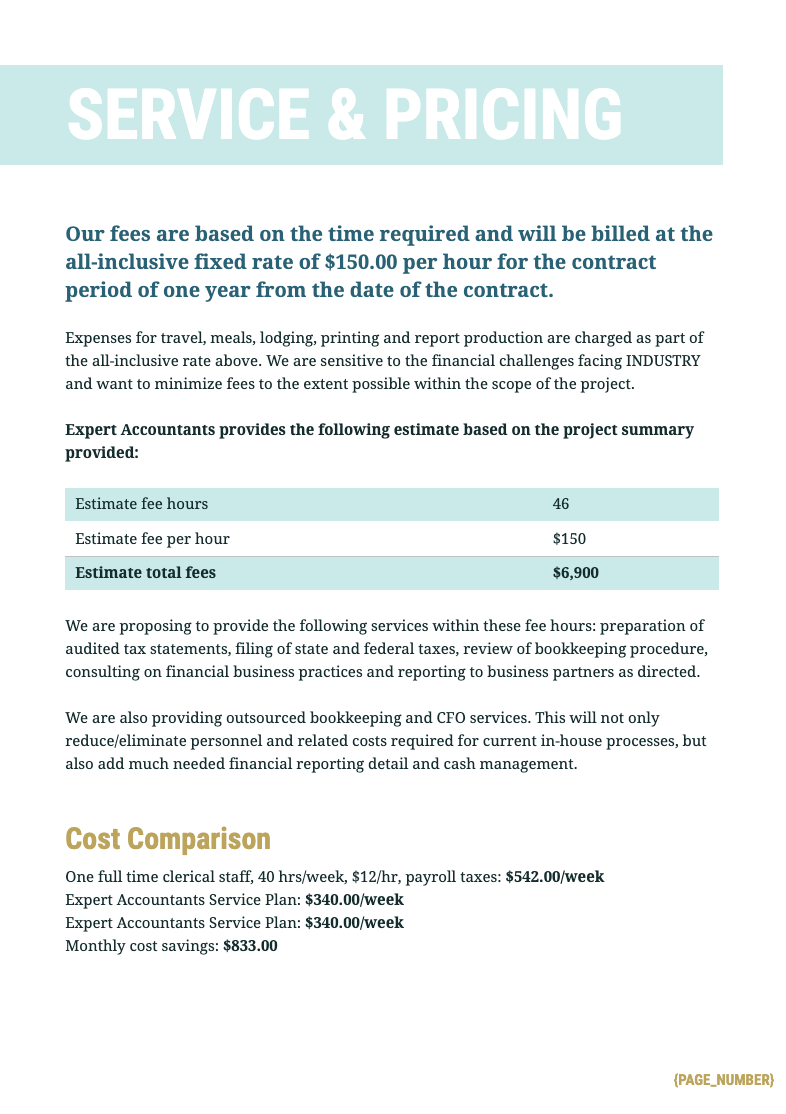 Accounting Proposal Template