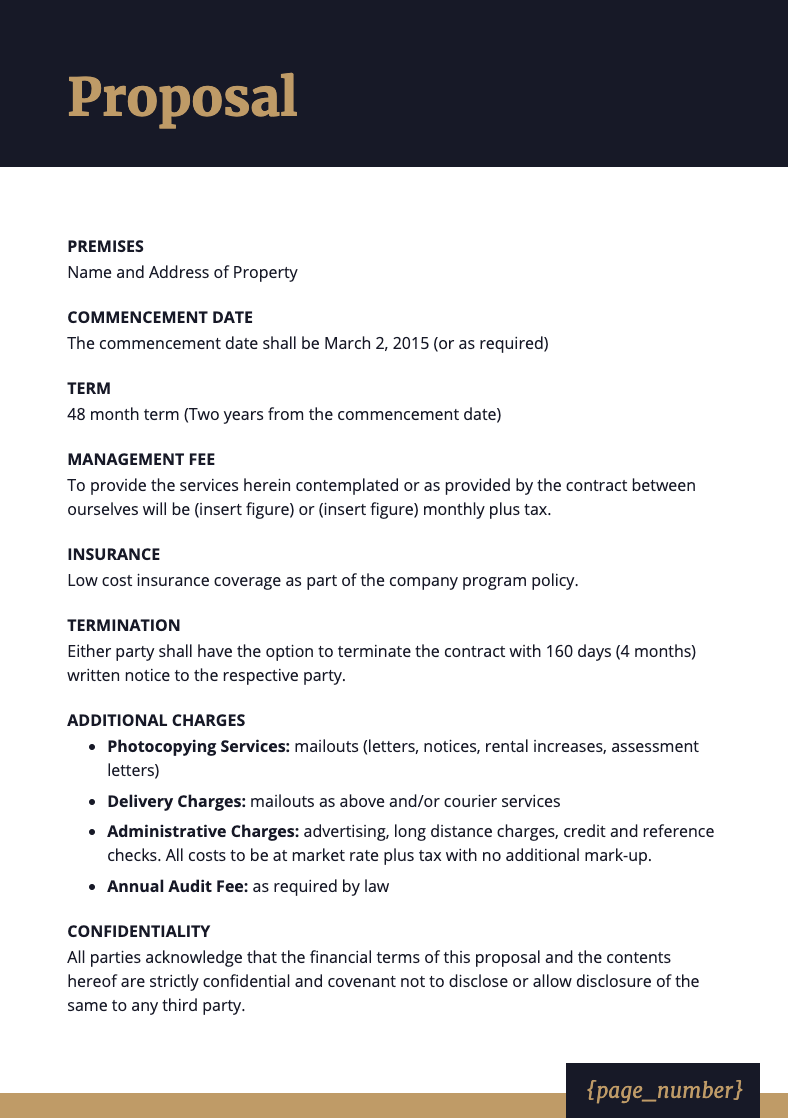 Property Management Proposal Template