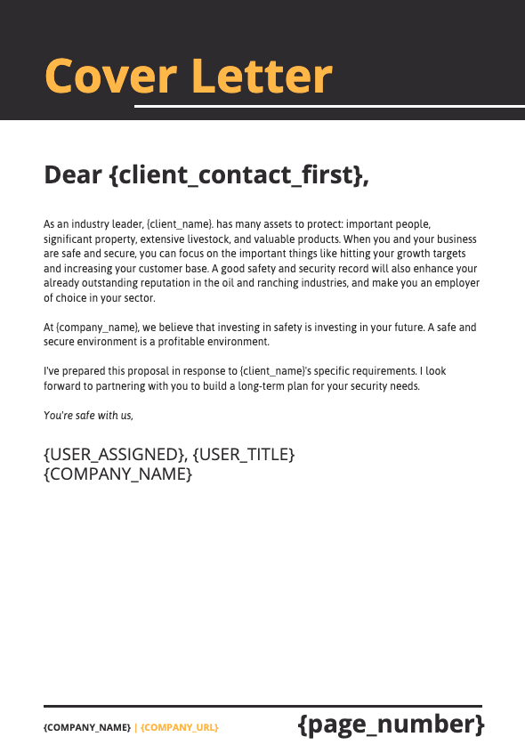 Security Proposal Template