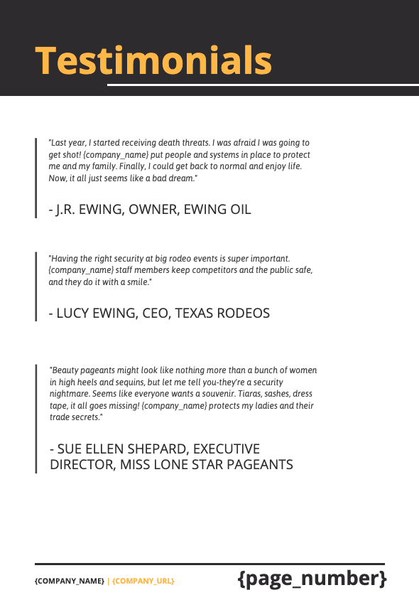 Security Proposal Template