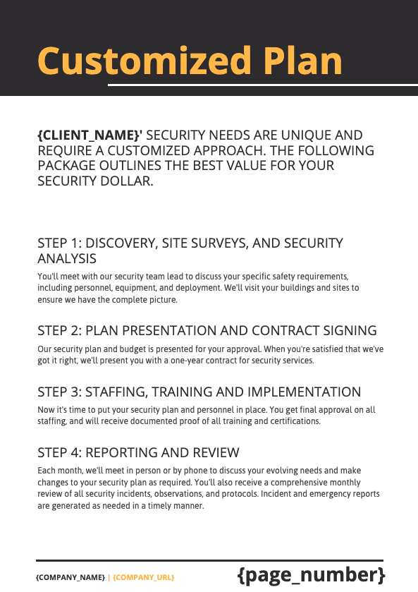 Security Proposal Template