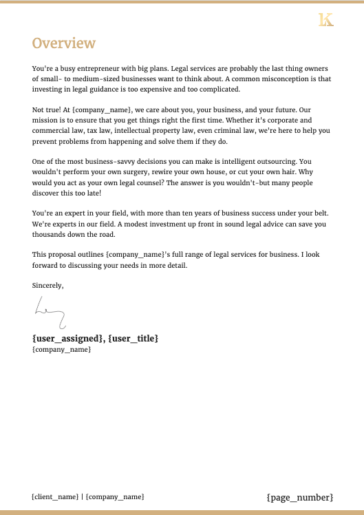 Legal Services Proposal Template