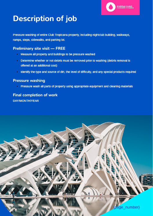 Pressure Washing Proposal Template