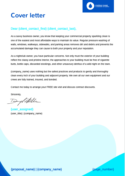 Pressure Washing Proposal Template