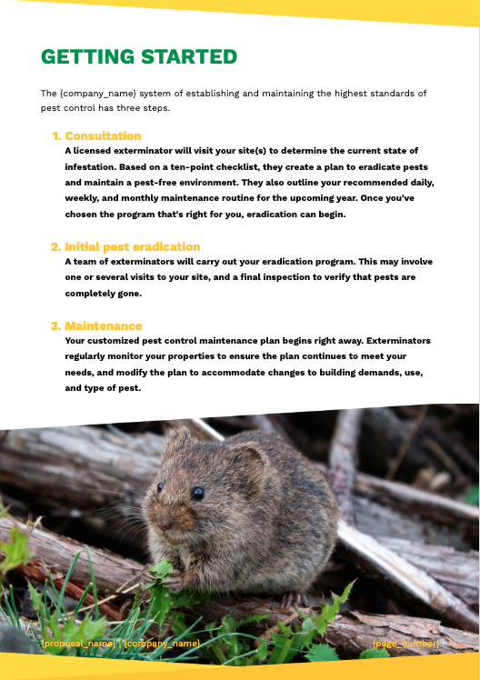 Pest Control Proposal Template