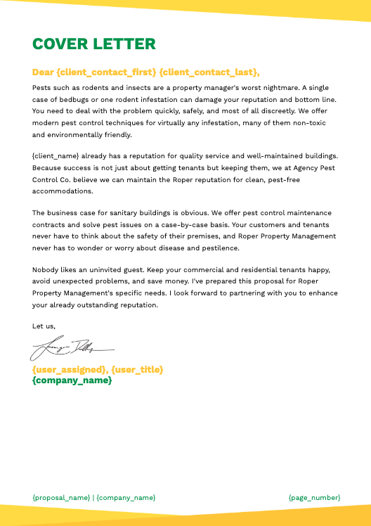 Pest Control Proposal Template